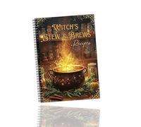 BKGBQAOW Witches Stews And Brews Cook Book, Vintage Brewing Recipe Diary, Enchanting Illustrations And Text, Unique Style Art, Cooking Enthusiasts' Production Manual