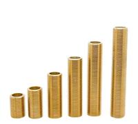 BKGWCSOR 1/8" 1/4" 3/8" 1/2" 3/4" 1" Male Thread Brass Full Thread Long Nipple Pipe Fitting Connector (BSP1I8 Length 50mm)