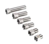 BKGWCSOR 1pc 1/2" Female to Male Thread 304 Stainless Steel Socket Pipe Fitting Connector Length 32mm 40mm 50mm 60mm 70mm 100mm(1I2 BSP Length 70mm)