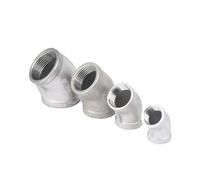 BKGWCSOR 1pc 1/8" 1/4" 3/8" 1/2" 3/4" 1" 1-1/4" 1-1/2" 2" BSP Female 304 Stainless Steel 45 Degree Elbow Pipe Fitting(3/4")