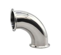 BKGWCSOR 1pc 3/4" 1/2" 3/8" 1/4" 1" 11/4" (19-102mm) Pipe OD 304 Stainless Tri Clamp 90 Degree Elbow Pipe Fitting(90 Degree,19mm x Ferrule 50.5)