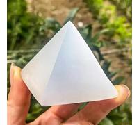 BKGWCSOR 1pc 5cm Clear Selenite Pyramid Decor Crystal Irregular Shape Bohemian Style Home & Office Decoration for Holidays