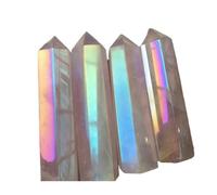 BKGWCSOR 500-500g Titanium Quartz Crystal Point Rainbow Obelisk Moonstone