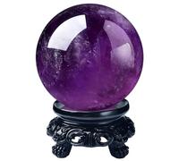 BKGWCSOR Amethyst Ball Crystal, with Stand bola de Cristal Clear Halloween Rock, ball-45mm