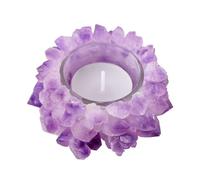 BKGWCSOR Amethyst Cluster, Candle Holder Quartz Crystal Votive Home Decor Stone