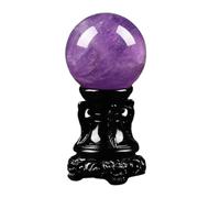BKGWCSOR Amethyst Crystal Ball with Stand, 40-50 mm Crystals Sphere Figurine for Witchcraft Feng Shui Divination Home Decor,40mm