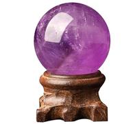 BKGWCSOR Amethyst Crystal Ball with Stand Sphere Balls for Witchcraft and Decorative,56~60mm