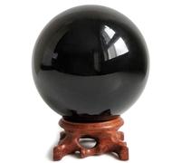 BKGWCSOR Black Crystal Sphere and Gemstone Ball for, Home Decor, Crystals and Stones,obsidian-9cm