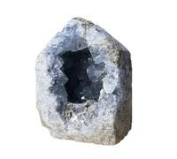 BKGWCSOR Blue Celestite Cluster Geode Crystal Stone Four-Sided Single-Pointed Column Home Office Decor Gifts,100~300g