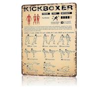 BKGWCSOR Boxing Rules Guide Metal Sign Funny Fight Knowledge Retro Wall-Art for Man Cave Gym Garage Bar Office Decor 8 X 12 inch