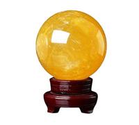 BKGWCSOR Citrine Crystal Sphere Ball Yellow Calcite Quartz Gemstone Sculpture Figurine for Decoration Fengshui,5cm