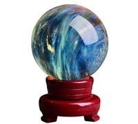 BKGWCSOR Crystal Ball Citrine Gemstone Divination Sculpture Figurine Wealth and Happiness Ornament Decoration Attract,170mm
