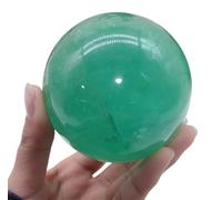 BKGWCSOR Green Fluorite Sphere Crystal Ball Ornaments Quartz Stone with Stand for Healing/Divination/Chakra Balance/Yoga/Home/Office FengShui Decoration,45-50mm