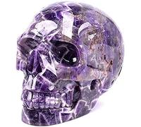 BKGWCSOR Hand Carved Crystal Skulls Dream Amethyst Hollow Crafts for Home Decor Gifts