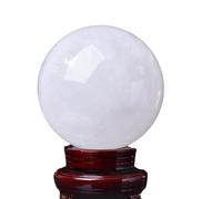 BKGWCSOR Iceland Spar White Crystal Ball Rough Stone Polished Home Decoration Ornaments,White-8cm