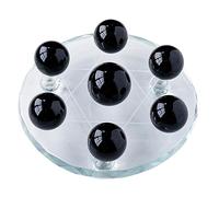 BKGWCSOR Obsidian Seven Star Array Feng Shui Crystal Ball Decoration Home Furnishing Articles Stone,chassis-12cm