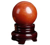 BKGWCSOR Red Jasper Crystal Ball for Home Decor, Crystals Gemstone Sphere with Wooden Stand,Quartz Stone for Feng Shui,Divination, Props,45mm