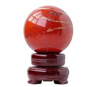 BKGWCSOR Red Jasper Sphere Crystal Ball Stone Crystals Round for Fengshui Yoga Home Decoration,6cm