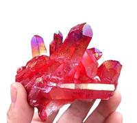 BKGWCSOR Red Quartz Cluster Crystal Geode Irregular Gem Stone Figurine Home Decor,300g