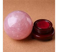 BKGWCSOR Rose Quartz Crystal Ball with Stand, Balls Crystals Sphere Sculpture, Stones Decoration for Gifts Home Office Decor,50mm/1.96in