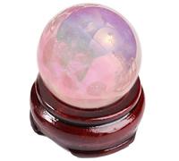 BKGWCSOR Rose Quartz Crystal Ball with Stand Polished Stone Sphere Gemstone Sculpture Figurine for Fengshui Display Divination Home Decoration,2.0in(50mm)