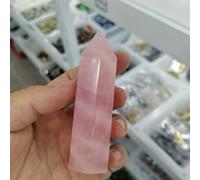 BKGWCSOR Rose Quartz Crystal dot Column Hand Polished Hexagonal Obelisk Interior Decoration Home Decor(61-70mm)