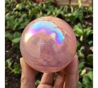 BKGWCSOR Rose Quartz Crystal Powder Electroplated Ball Magical Gift Decoration Stone Ornaments (Size : 200-300g)