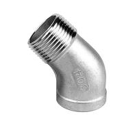 BKGWCSOR Stainless Steel Cast Pipe Fitting, 1/4"" 3/8"" 1/2"" 3/4"" 1"" 1-1/4"" 1-1/2"" 2"" BSP Female to Male 45 Degree Elbow Connector Coupler 304 Stainless Pipe Fitting, 2PCS(0.5 Inch)