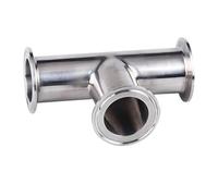BKGWCSOR Stainless Steel Cast Pipe Fitting, 1Pcs 19mm-108mm OD 304 Stainless Steel Ferrule 3 Way Tee Connector Pipe Fitting 1.5"-4" Tri Clamp(25mm x Ferrule 50.5)