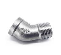 BKGWCSOR Stainless Steel Cast Pipe Fitting, 304 Stainless Steel 45 Degree Elbow Fitting Connector, 1/4" 3/8" 1/2" 3/4" 1" 1-1/4" 1-1/2" BSP Female Thread to Male Thread, 1pcs(0.25 Inch)