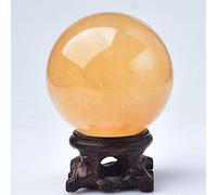 BKGWCSOR Stone Ball Calcite Quartz Crystal Citrine Home Carved,citrine-6cm