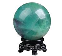 BKGWCSOR Stone Polished Purple Green Fluorite Crystal Ball Crystals Sphere Divination Sculpture Figurine for Balancing Spiritual Gift,50mm