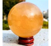 BKGWCSOR Stone Yellow Calcite Quartz Ball Crystal Sample (230g)