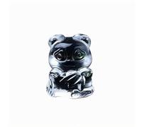 BKGWCSOR White Quartz Crystal Panda Figurine - Hand-Carved with Bamboo for Home Office Décor, DIY Pendant Ornament