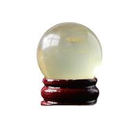BKGWCSOR Yellow Quartz Crystal Sphere Citrine Ball Gemstone with Stand for Divination/Chakra Balance/Yoga/Home/Office FengShui Decoration,40mm