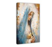 BKHJSASU Art Poster of The Blessed Virgin Mary Canvas Poster Wall Art Decor Print Picture Paintings for Living Room Bedroom Decoration 20x30inch(50x75cm)