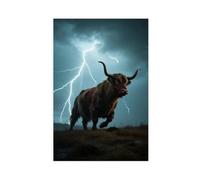 BKHJSASU Bleeding Highland Cattle Canvas Poster Bedroom Decor Landscape Office Room Decor Gift 12x18inch(30x45cm)