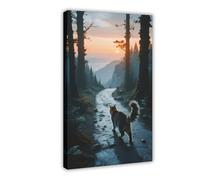 BKHJSASU Cliff Sunset Maine Coon Cat (1) Canvas Poster Bedroom Decor Landscape Office Room Decor Gift 24x36inch(60x90cm)