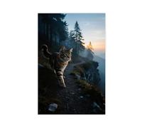 BKHJSASU Cliff Sunset Maine Coon Cat (3) Canvas Poster Bedroom Decor Landscape Office Room Decor Gift 12x18inch(30x45cm)