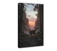 BKHJSASU Cliff Sunset Maine Coon Cat (4) Canvas Poster Wall Art Decor Print Picture Paintings for Living Room Bedroom Decoration 24x36inch(60x90cm)