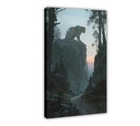 BKHJSASU Cliff Sunset Savannah Cat (3) Canvas Poster Wall Art Decor Print Picture Paintings for Living Room Bedroom Decoration 16x24inch(40x60cm)