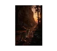 BKHJSASU Cliff Sunset Savannah Cat (4) Canvas Poster Bedroom Decor Landscape Office Room Decor Gift 20x30inch(50x75cm)