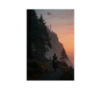 BKHJSASU Frigga at Sunset on The Cliff (2) Canvas Poster Wall Art Decor Print Picture Paintings for Living Room Bedroom Decoration 16x24inch(40x60cm)