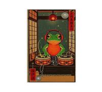 BKHJSASU Japanese Frog Canvas Poster Bedroom Decor Landscape Office Room Decor Gift 16x24inch(40x60cm)
