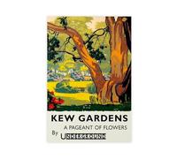 BKHJSASU London Underground Kew Gardens(1) Canvas Poster Wall Art Decor Print Picture Paintings for Living Room Bedroom Decoration 08x12inch(20x30cm)