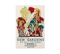 BKHJSASU London Underground Kew Gardens(2) Canvas Poster Bedroom Decor Landscape Office Room Decor Gift 16x24inch(40x60cm)