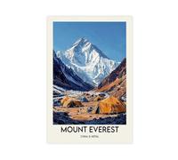 BKHJSASU Mount Everest Poster Travel Canvas Poster Bedroom Decor Landscape Office Room Decor Gift 24x36inch(60x90cm)