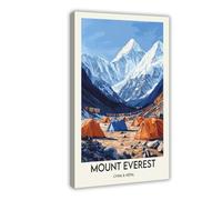 BKHJSASU Mount Everest Travel Poster Canvas Poster Wall Art Decor Print Picture Paintings for Living Room Bedroom Decoration 16x24inch(40x60cm)