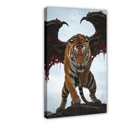 BKHJSASU Mutant Terror Tiger Canvas Poster Bedroom Decor Landscape Office Room Decor Gift 08x12inch(20x30cm)