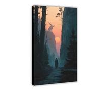 BKHJSASU Odin at Sunset on The Cliff (2) Canvas Poster Bedroom Decor Landscape Office Room Decor Gift 24x36inch(60x90cm)